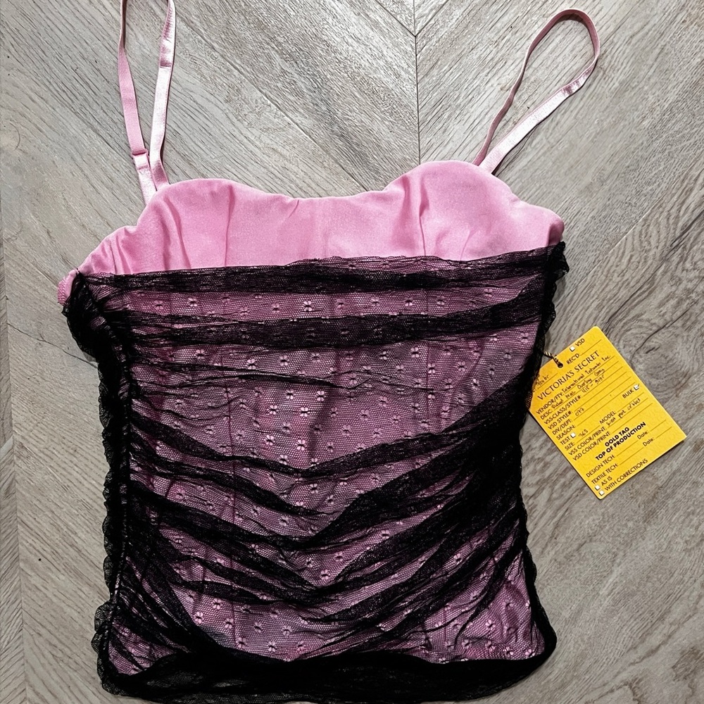 2005 Vintage Victoria’s Secret Pink & Black Corset Top Unreleased Sample 36B - Picture 3 of 9